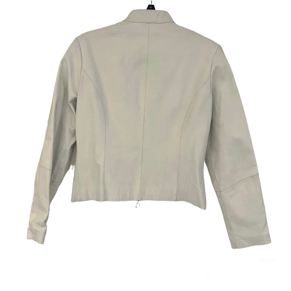 Wilson Leather Off White Leather Jacket Zip Front  Sz S - Picture 2 of 9